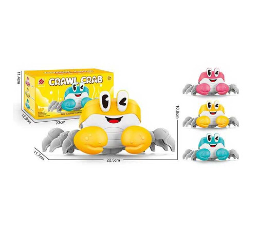 Краб S 003 A (72/2) 3 кольори, звук, підсвічування, 2 режими роботи, бігає у бік, в коробці, ВИДАЄТЬСЯ ТІЛЬКИ МІКС ВИДІВ
