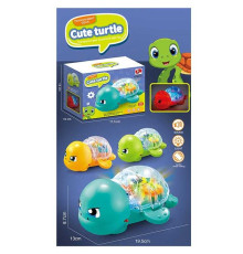 Черепаха 861-65 C (96/2) 3 кольори, підсвічування, мелодія, колесо вільного ходу, автоматичне обертання шестерень, в коробці, ВИДАЄТЬСЯ ТІЛЬКИ МІКС ВИДІВ