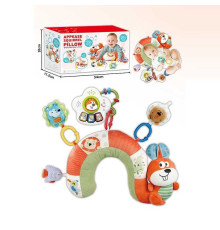 Розвивальна подушка BY 123 (15) "Білочка", підвіска-піаніно, 2 режими, мелодія, звуки нот і тварин, світло, пискавка, брязкальце, в коробці
