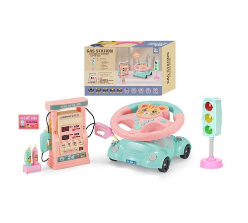 Кермо 2192 E-47 Штрих=91760 (24) ТИГРЕНЯ, світлофор, заправна станція, підсвічування, звук, мелодії, машина-підставка, в коробці