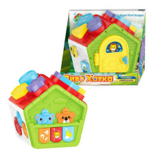 Логічна хатинка 26558 (48/2) "WToys", ОЗВУЧУВАННЯ УКРАЇНСЬКОЮ МОВОЮ, казки, пісні, загадки, підсвічування, геометричний сортер, в коробці