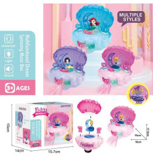 Музична іграшка QF 07-9 (72/2) “Мушля”, 3 види, фігурка героя, підсвічування, музика, катається, обертається, на батарейках, в коробці, ВИДАЄТЬСЯ ТІЛЬКИ МІКС ВИДІВ