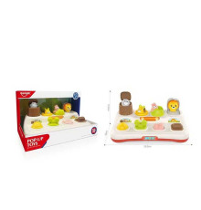 Логічна гра HE 8087 (24) на батарейках, звуки, мелодія, підсвітка, тварини, рухомі елементи, в коробці