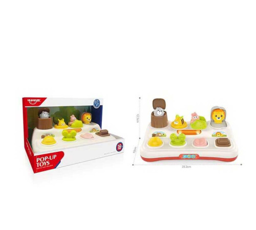 Логічна гра HE 8087 (24) на батарейках, звуки, мелодія, підсвітка, тварини, рухомі елементи, в коробці