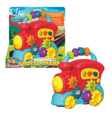 Гра "Поїзд знань" 49454 (36/2) "WToys", ОЗВУЧУВАННЯ УКРАЇНСЬКОЮ МОВОЮ, намистини, ноти, казки, слова, цифри, пісні, цікаві факти, підсвічування, в коробці