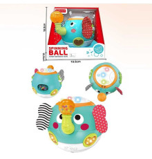 Брязкальце BY 124 (32/2) “Слоник”, розмір -18х16х17 см, підсвічування, мелодії, звуки, елементи-шурхотуни, хоботок обертається на 360°, геометричні фігури, 2 режими: перекочування та статичний, в коробці