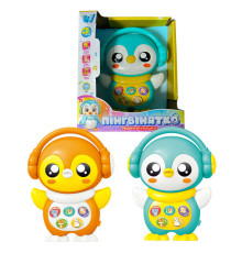 Музична іграшка “Пінгвінятко” 79713 (72/2) “WToys”, ОЗВУЧУВАННЯ УКРАЇНСЬКОЮ МОВОЮ, звуки, підсвічування, тварини, в коробці