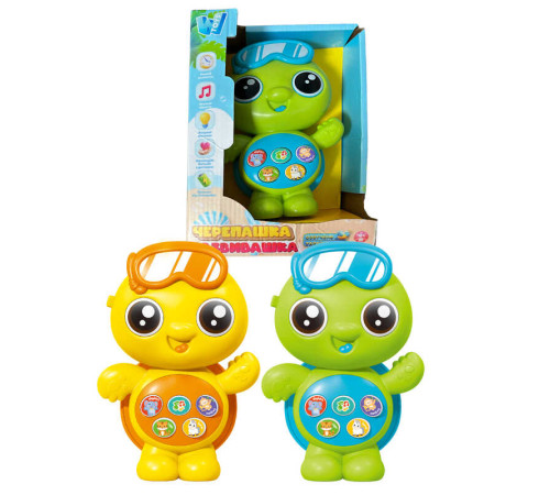 Черепашка розвивашка 26840 (72/2) “WToys”, ОЗВУЧУВАННЯ УКРАЇНСЬКОЮ МОВОЮ, підсвічування, звуки, тварини, пісні, казки, віршики, факти, в коробці