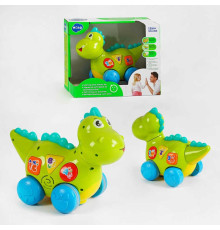 Динозаврик 6105 (18/2) "Huile Toys", їздить, розмовляє англійською мовою, програє мелодії та звуки, з підсвічуванням, у коробці