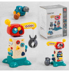 Музична гра 2158 (12) "Вантажопідіймальний кран", світло, звук, машинка, 4 ігрових камінчики, тріскачка, англійська озвучка, в коробці