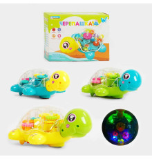 Гра "Черепашка" ТК 68507 (48) "WToys", 3 види, ОЗВУЧУВАННЯ УКРАЇНСЬКОЮ МОВОЮ, звук, підсвічування, шестерні, колесо вільного ходу, в коробці