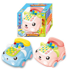 Телефончик на колесах 30708 (36) "WToys", 2 кольори, ОЗВУЧУВАННЯ УКРАЇНСЬКОЮ МОВОЮ, колесо вільного руху, пісні, цифри, звуки, казки, світло, в коробці