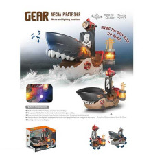 Музичний корабель SA 3 A (48) на батарейках, звук, підсвітка, рухається, відкривається рот, в коробці