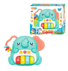 Піаніно "Слон Мирон" 39049 (48) "WToys", ОЗВУЧУВАННЯ УКРАЇНСЬКОЮ МОВОЮ, 8 пісень, 8 скоромовок, 8 казок, цифри, підсвічування, в коробці