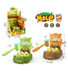 Стукалка 105-1 (120) 2 кольори, підсвічування, звуки, режими гри, регулювання гучності, молоточок, від батарейок, в коробці