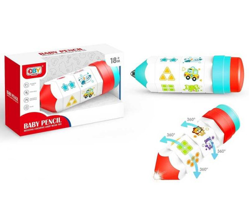 Розвивальна іграшка O 1999 (96/2) "Олівець", підсвічування, веселі мелодії, обертання на 360°, в коробці