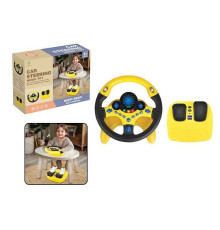 Кермо 2192 E-70 Штрих = 92422 (24) колір ЖОВТИЙ, звукові ефекти, озвучування англійською, веселі мелодії, підсвічування, педалі гальма та газу, присоски, в коробці