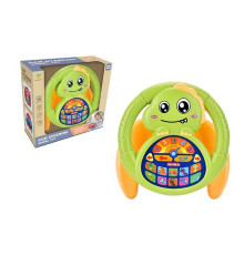 Кермо 2192 E 48-20 (36/2) “Динозаври”, на присосках, звуки, ремінець, мелодії, обертається, поворотники, гудок, на батарейках, в коробці