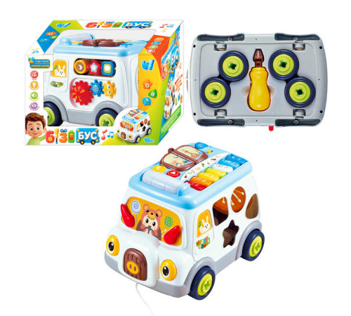 Музичний бізібус 45585 (12) ) “WToys”, ОЗВУЧУВАННЯ УКРАЇНСЬКОЮ МОВОЮ, пісні, ноти, сортер, в коробці