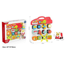 Бізіборд HE 8081 (6) 2 бізіборди, тріскачки, шестерні, брязкальце, підсвічування, музика, звуки, пискавка, антистреси, в коробці