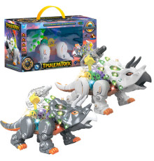 Динозавр "Трицератопс" ТК-14638 (24) "WToys", ОЗВУЧУВАННЯ УКРАЇНСЬКОЮ, пісенька, ходить, світло, рухливі шестерні, в коробці