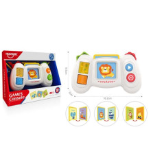 Розвивальна гра HE 0554 (48) картридер, звук, мелодії, зчитування карток, підсвічування, 3 картки, тріскачка, режими гучності, в коробці