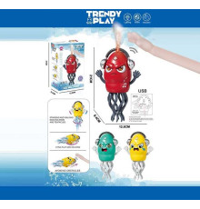 Музичний кальмар HJ 1038-1 (60/2) 3 кольори, вбудований акумулятор 3.7V, підсвічування, музика, парогенерація, 2 режими роботи, уникає перешкод, танцює, їздить, в коробці, ВИДАЄТЬСЯ МІКС ВИДІВ