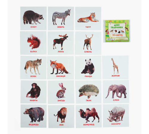гр Картки міні (18 карток) "Дикі тварини" 9789669753670 (40) "Jumbi"