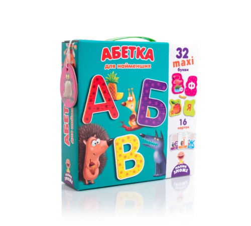гр Гра розвиваюча "Абетка для найменших" (укр) VT 2911-10 (8) "Vladi Toys", 31 картка з літерами, 16 карток з тваринами