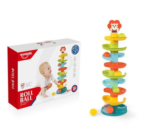 Гра з кульками HE 0292 (12) 6 м'ячиків з гримлячими елементами, прорізувач, в коробці