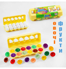 гр 3D сортер "Овочі та фрукти" 48666 (18) "4FUN Game Club", "Яєчний лоток", 12 штук в коробці
