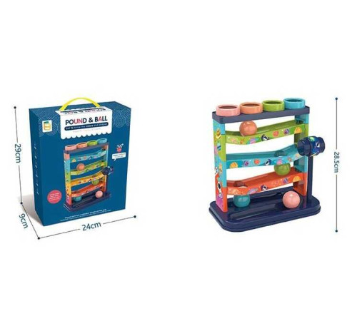 Гра з кулькою 868-95 (48) "Стукалка-лабіринт", 4 кульки, молоточок, в коробці