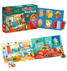 гр Логічна книжка "Бізі бук. Мій дім" VT 1310-08 /укр/ (9) "Vladi Toys", 6 сторінок, 2 кільця, 44 деталі, гра з липучками, в коробці