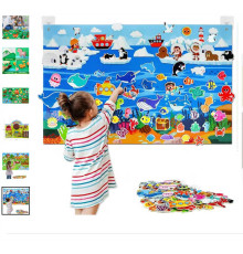 Плакат ігровий C 73112 (40) фетрова карта світу, розмір: 101х65 см, липучки, гачки на стіну, в пакеті