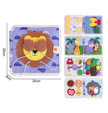 М'яка книжка-бізіборд 25005 (50) фетр, пальчикові ігри, сортер, елементи на липучках, в пакеті