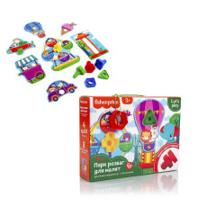 гр Конструктор Fisher-Price "Парк розваг для малят" VT2905-21 (12) "Vladi Toys", 13 деталей, 4 болтика, 4 гайки