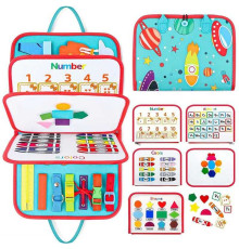 Логічна папка 432-2 (50) фетр, цифри, англійський алфавіт, геометричні фігури, застібки, ремінці, липучки, пряжки, у пакеті