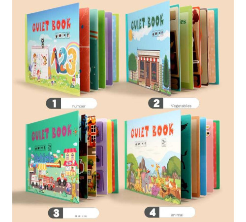 Логічна книжка C 74270 (40) 10 сторінок із завданнями, картинки, липучки, у плівці