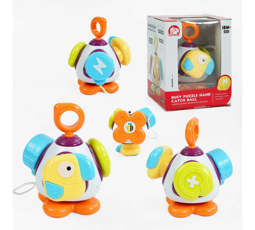 Бізіборд 1688-95 (144) “Пташка”, тріскачка, пискавка, спінер, в коробці