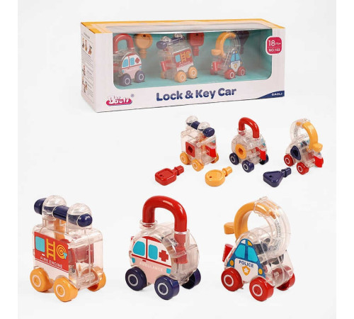 Набір машин 103 (24) 3 штуки, замки, ключі, в коробці