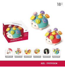 Логічний їжачок YL 1022-29 A (72) 2 кольори, прорізувачі, брязкальце, спінер, еластичні ніжки, в коробці