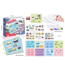 Логічна книжка 333-6 (72/2) багаторазова розмальовка, 8 маркерів, гра з липучками, в коробці