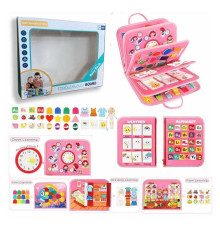 Логічна папка 432-22 A (40) фетр, цифри, англійський алфавіт, геометричні фігури, атмосферні явища, тварини, одяг, ремінці, рухомі шестерні, липучки, в коробці