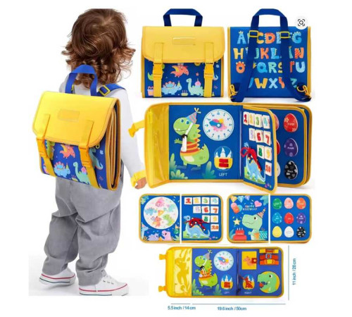 Логічна папка C 73093 (40) фетрова, елементи на липучках, цифри, кольори, форми, годинник, в пакеті