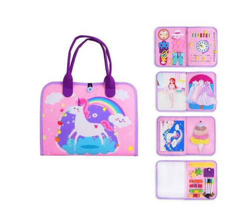 Логічна папка 25029 (50) фетр, цифри, англійський алфавіт, одяг, дошка "пиши-стирай", 4 маркера, ремінці, рухомі шестерні, в коробці