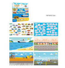 Логічна книжка C 75330 (120) "Транспорт", наліпки, 37 елементів, фони, в пакеті