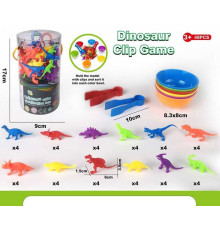 Логічна гра 2188-112 (60/2) сортер, 48 елементів, динозаври, 6 тарілочок, 2 пари щипців, в слюді