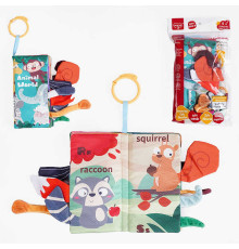 М’яка книжка 368-1 D (192) “Тваринки”, пискавка, шарудить, кільце для підвішування, в пакеті