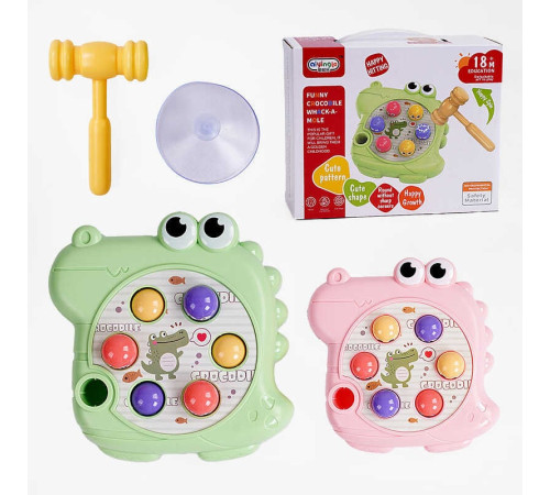 Стукалка 668-228 (72) 2 кольори, “Крокодил”, молоточок, 6 осередків, в коробці