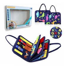 Логічна папка 432-11 A (40) фетр, цифри, англійський алфавіт, геометричні фігури, застібки, ремінці, липучки, пряжки, в коробці